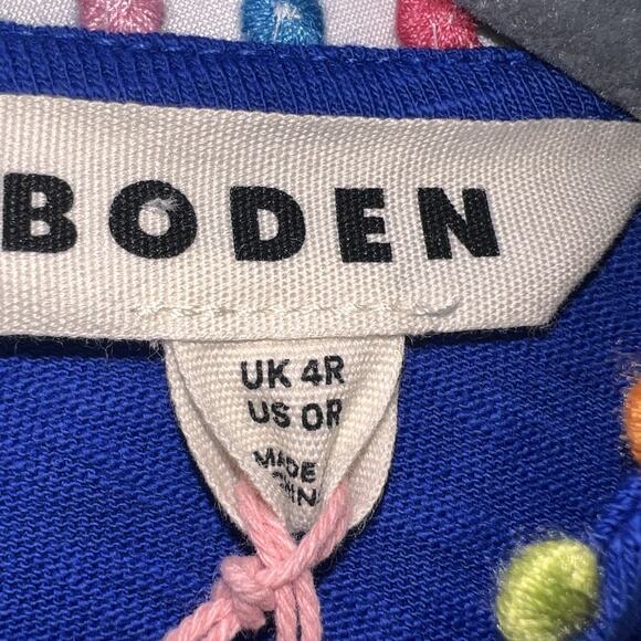 BODEN Charlie PomPom T Shirt Dress Womens Size 0R Blue Cotton Vacation Ready NWT - Picture 13 of 15